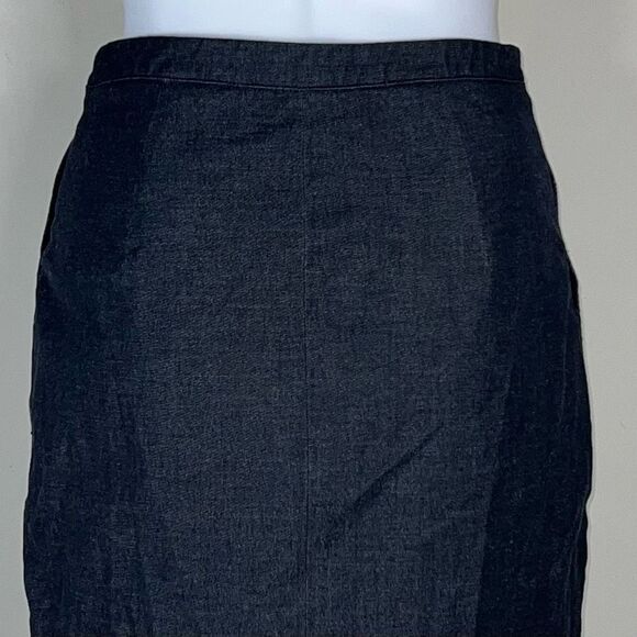 Halogen Stretch Denim Full Zip Front Plaque Pocket Skirt - Picture 10 of 14